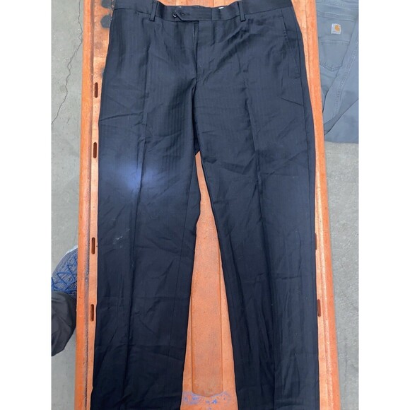 Hart Schaffner Marx Men’s Black Striped 42 R Pants 36 X 32 - Picture 4 of 5
